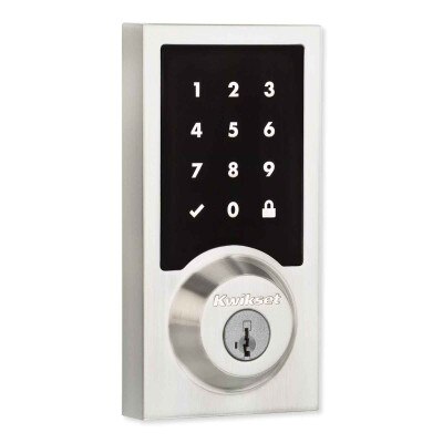 Kwikset Home Connect 918 Touch Screen Smart Lock, Z-Wave, Contemporary with Deadbolt, Satin Nickel